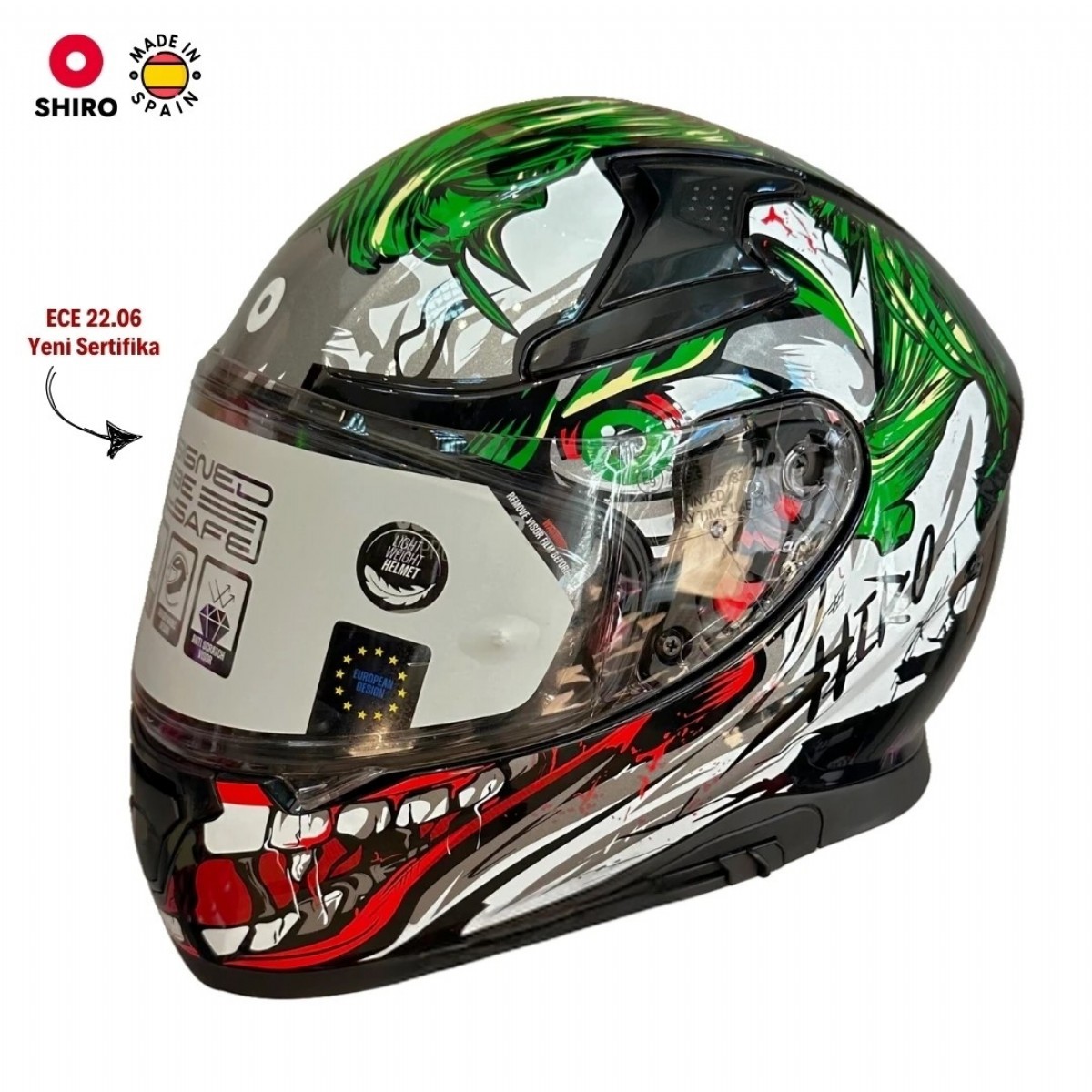 Katana AW FASE™ M/L SHIRO FULLFACE KATANA SPOWER SV GRAFİK JOKER | KASKLAR | motorcugocmen